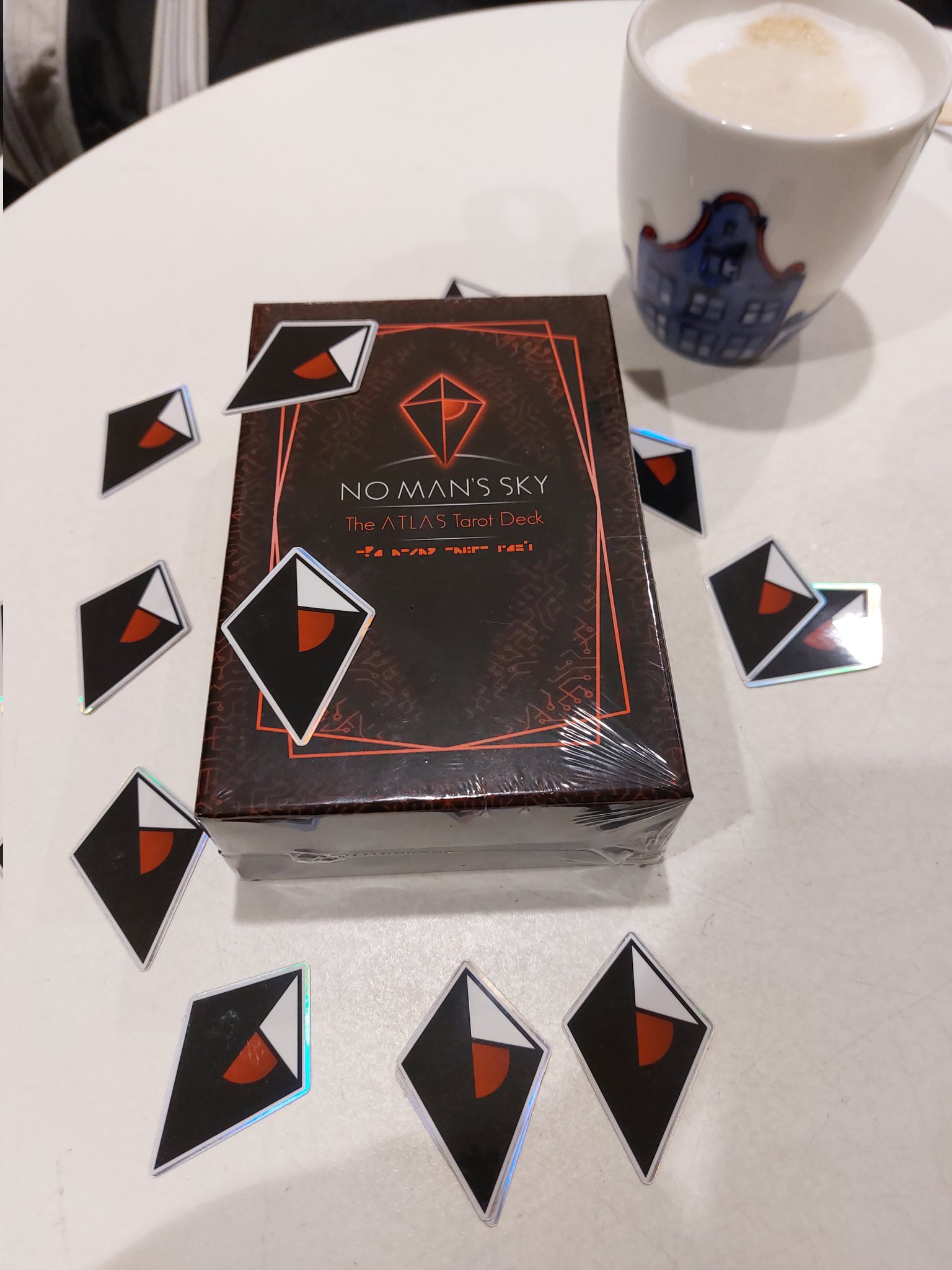 Stickers and Tarot cards that were available for attendees