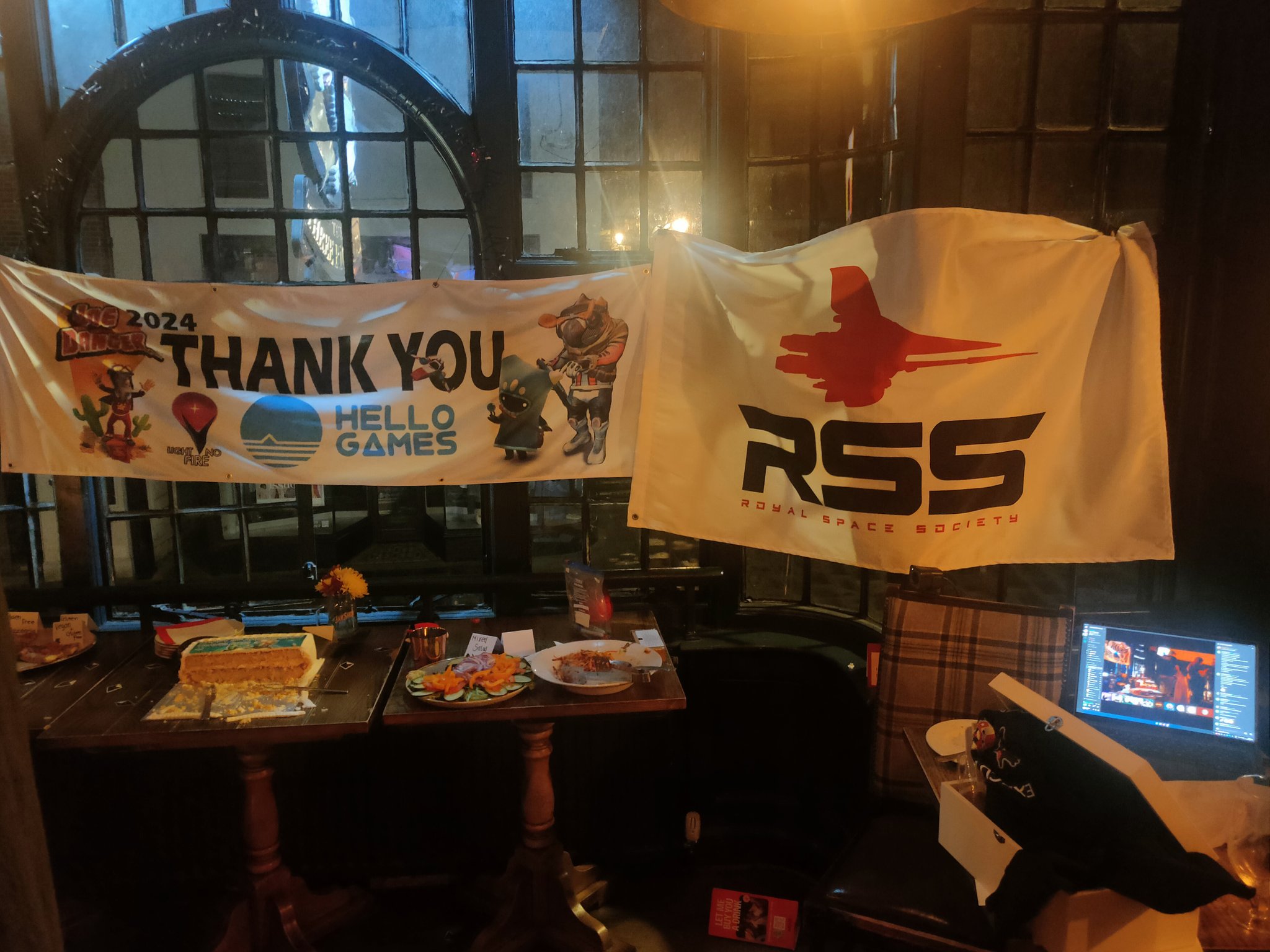 Banners on display at the meetup